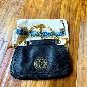 Tory Burch Black Crossbody Bag w/ Gold Chain Strap